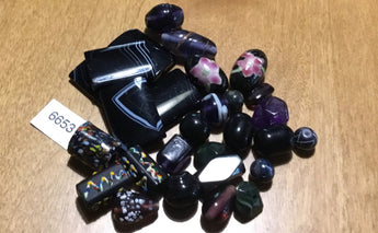 Jewelry Collection Unique Black Grey Purple Unique Bead Components #6653 - 1
