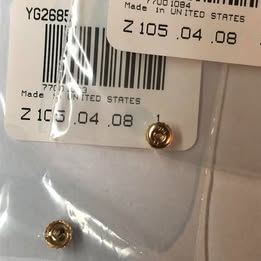 1 pair - 14ky 2 Hole Threaded Ear Nuts - 1