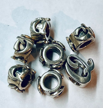 Sterling Silver "Q" Beads - 1