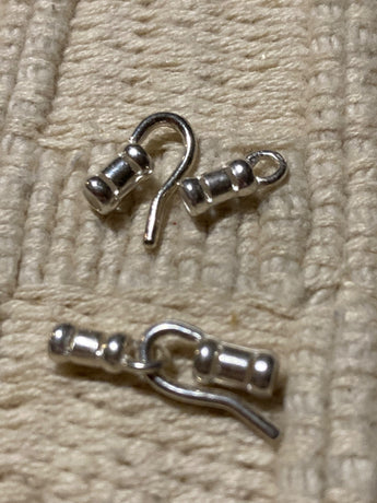 Sterling Silver ‘Hook and Eye’ Necklace Clamp Findings #7080 - 1