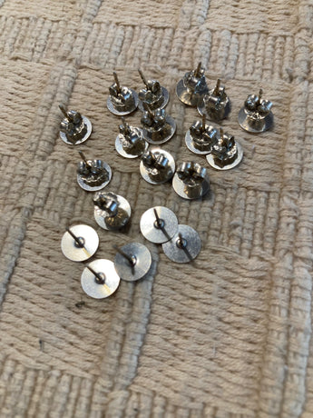Sliver Tone Metal Pierced Earring Starts #7200 - 1