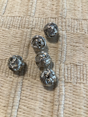 Sterling Silver Twine Ball Beads #7153 - 1