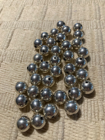 Sterling Silver 8mm Round Hollow Bench Beads #7194 - 1