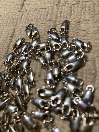 Sterling Silver 10mm Lobster Clasps with Link #7259 - 1