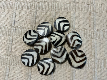 Zebra Bone Batik Beads #7327 - 1