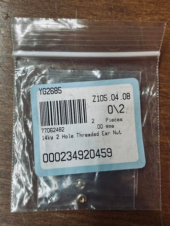 14ky 2 Hole Threaded Ear Nut - 1