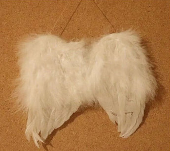 Vintage Craft Feather Angel Wings - White - 8" - 1