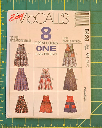 Sewing Pattern McCall's #8428 Children's Jumper Romper Child size 2-6 Girls size 7-14 - 1