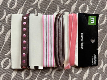 Lot of pink and brown ribbon - 1
