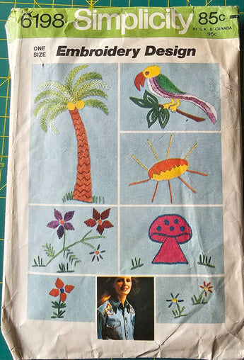 Embroidery Design Transfer Sheet Simplicity #6198 - 88 Transfers Vintage - 1
