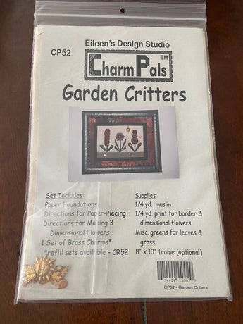 Charm Pals Garden Critters Quilt Pattern, New - 1