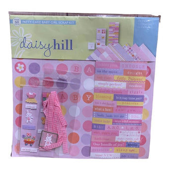 New Daisy Hill Patty Cake Baby Girl Scrapbook Kit Crafting Paper Vellum Ribbon - 1