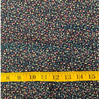 2 yds 100% Cotton Quilting Craft Fabric Navy Blue Purple Shapes Remnant - 1