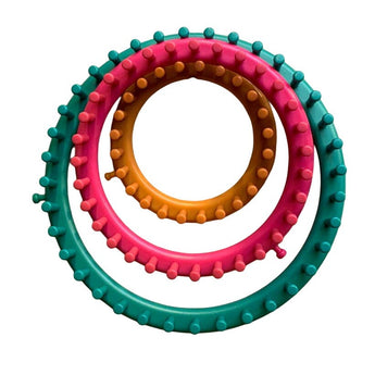 Set of Three 9" 7" 5" Plastic Circular Knitting Looms Crafts Scarf and Hat Making - 1