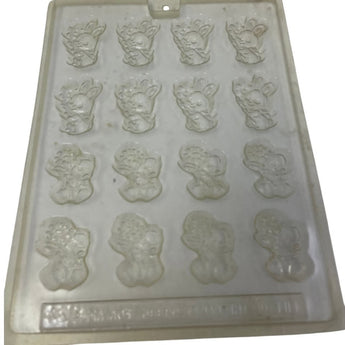 Set of 5 Plastic Easter Bunny Chick Egg Lamb Candy Mold 10" by 8" Trays - 1