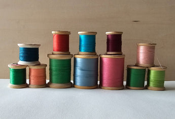 12 Vintage Thread Spools Thread-on for crafting and repurposing - 1