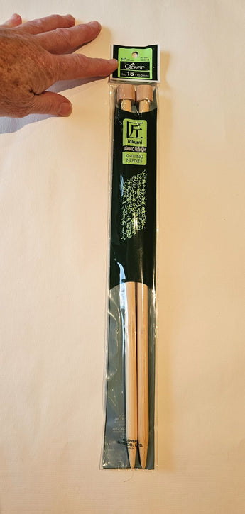Knitting Needles Takumi Bamboo Premium by Clover 14" #15 10mm - 1
