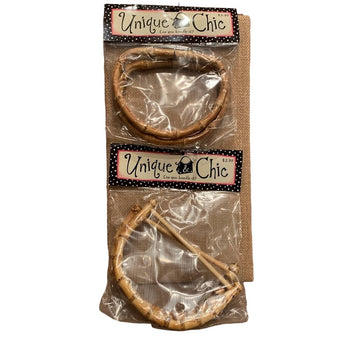 New Unique & Chic Semi-Circle Curved Bamboo Burse Handles Craft Supply - 1
