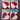 Set of 4 Red Heart Quilt Squares - 58D