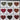 Set of 9 Pre-Cut Quilt Components - Christmas Theme - Hearts & White on White Squares - Lot S6