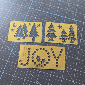 Set of 3 Embossing Stencils - Christmas Theme (1990s)