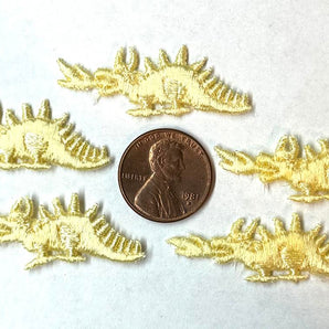 Vintage Pale Yellow Fire Breathing Dragons Embroidered Applique / Patch Sets