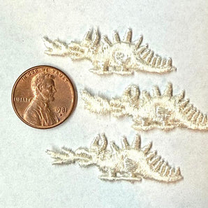 Vintage ‪White Fire Breathing Dragons Embroidered Applique / Patch Set