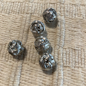 Sterling Silver Twine Ball Beads #7153 - 1