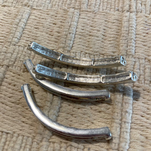 Silver Tone Metal Channel Bead Lengths #7160 - 1
