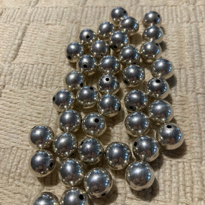 Sterling Silver 8mm Round Hollow Bench Beads #7194 - 1