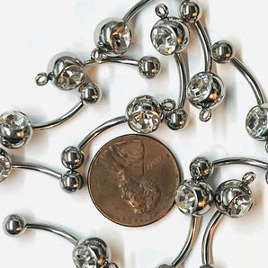 Sparkly Diamond-Like Belly Rings Ready for Charms - 1