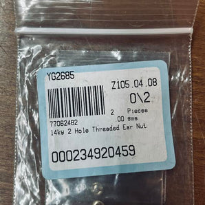 14ky 2 Hole Threaded Ear Nut - 1