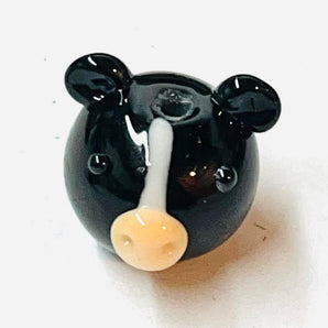 Skunk Head Bead (or Black Pig Head) - 1