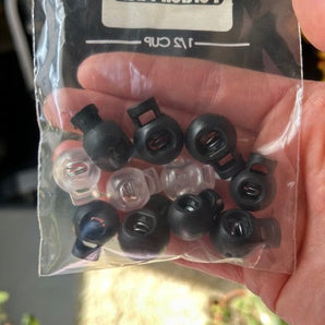 Cord Stops (black and clear) for Crafting - 1