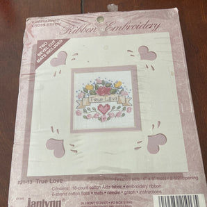Ribbon Embroidery Cross Stitch True Love & Rose Cottage Kits, New - 1