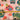 3/4 Yard Colorful Green Blue Pink Owl Party Hat Floral Fleece Fabric Remnant - 2