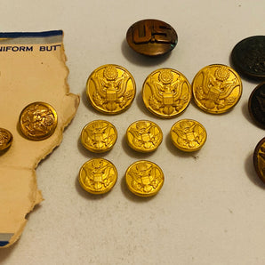 Waterbury & Additional Brand Buttons used for US Military Forces. Sold as Pictured  - 1