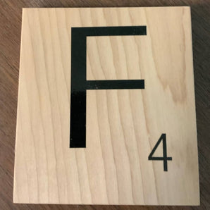 New 5" X 5.5" Scrabble Game Letter F Wooden Alphabet Tiles Craft Supply Letter