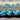 1yd Large Blue Rose Floral Print Wide Stripe Cotton Craft Sewing Fabric Remnant