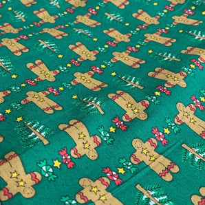 1.5yds 100% Cotton Christmas Tree Gingerbread Candy Quilting Fabric Yardage
