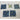 Lot of 5 AKDO 7/8" 2" Caspian Blue Frosted Glass Tile Sample Cards Craft Supply