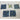 Lot of 5 AKDO 7/8" 2" Caspian Blue Frosted Glass Tile Sample Cards Craft Supply
