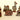 Miniature Wooden Shadow Box, Dollhouse Figures. (11) Used