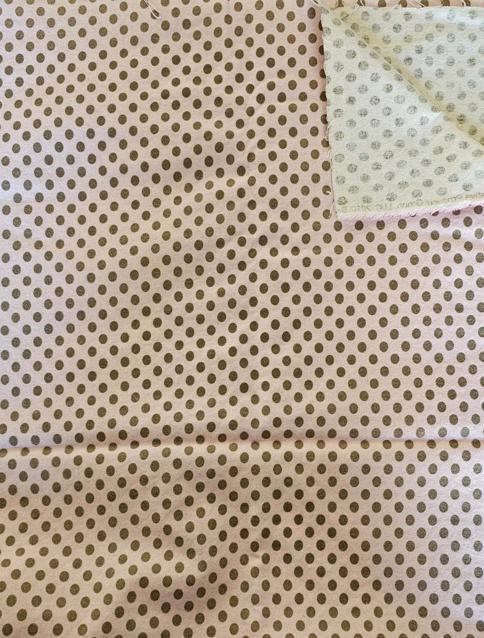 Fabric Pink with Bownish Grey Dots 1.5 yards x 42
