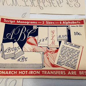 Script Monogram Alphabet Hot Iron On Transfers, Used
