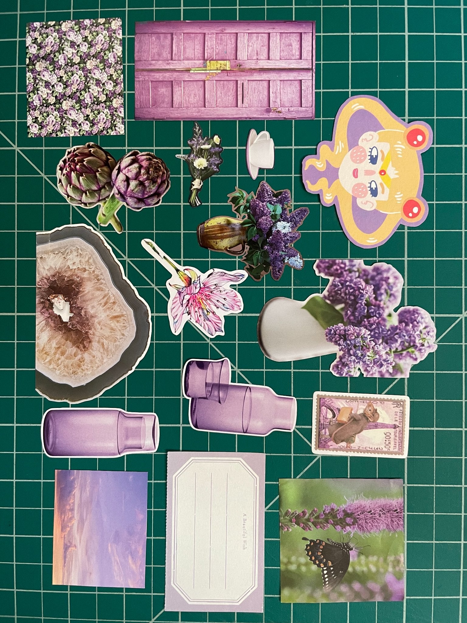 Purple Miscellaneous Ephemera Bundle (16 pcs) | Random Mix | Junk Jour ...