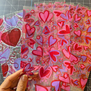 Small Set of Hearts Favor or Treat Bags, 7-pcs