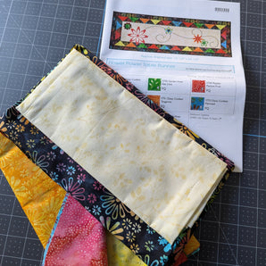 Connecting Threads Flower Power Table Runner - Mari Martin - Instructions & Fabric