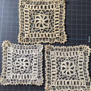 Misc Square Stained Doilies - ReFabrics