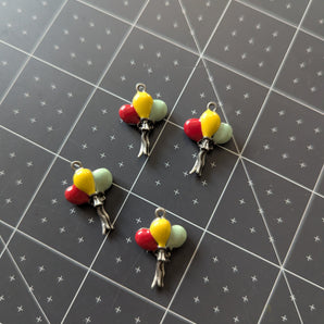 4pc Pewter Enameled Balloon Charm Set